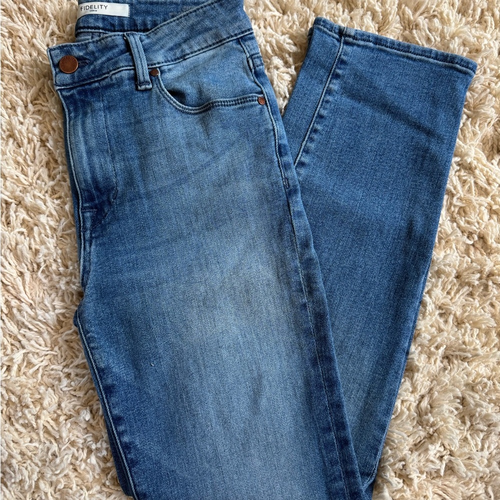 Fidelity Denim Cher Slim High Rise Straight Leg Jeans
